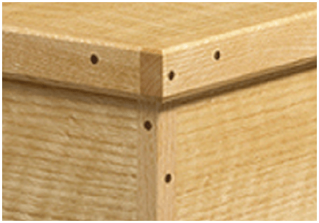 Box Corner with Small Dowels