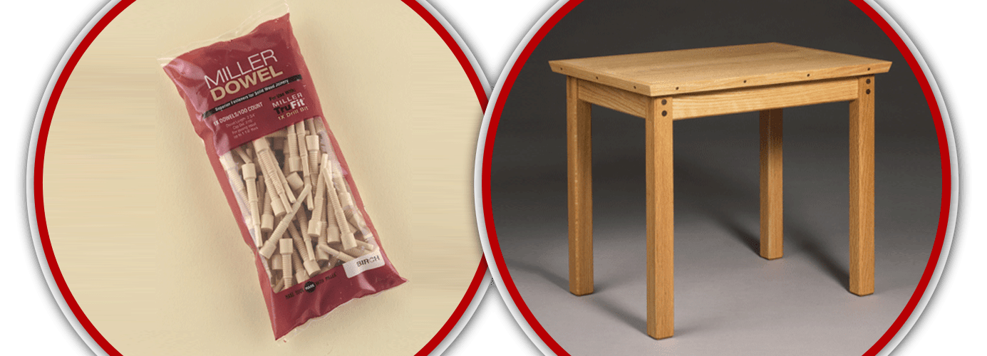100 ea. 1X Miller Dowels - Birch and Table