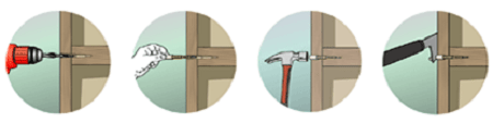 Set of Steps to Dowel and Drill Bit Usage